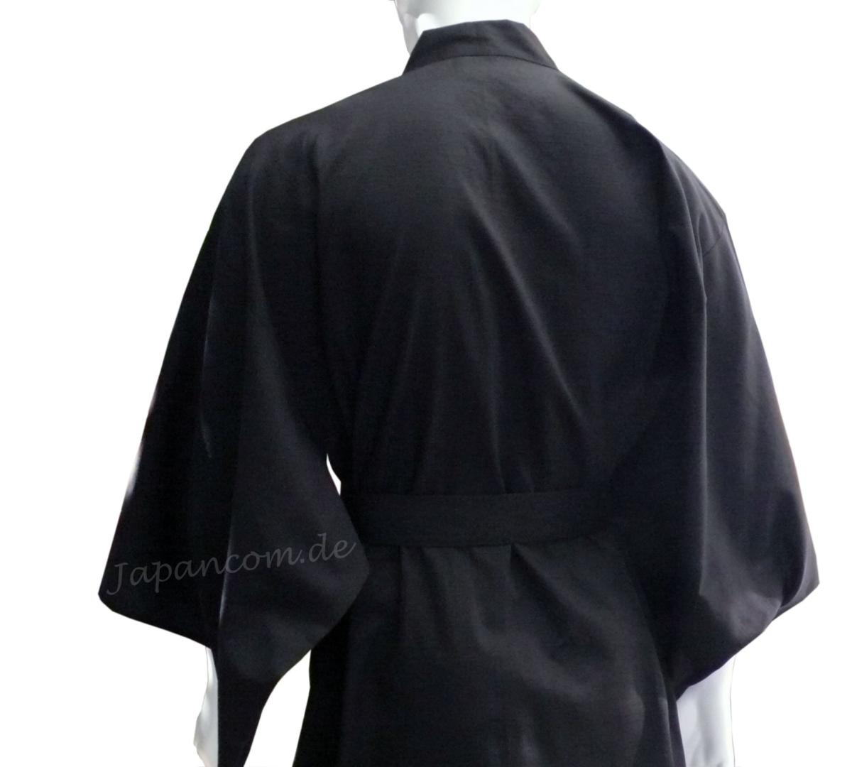 Kimono Shin Tsumugi schwarz