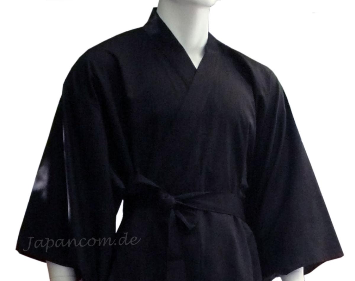 Kimono Shin Tsumugi schwarz