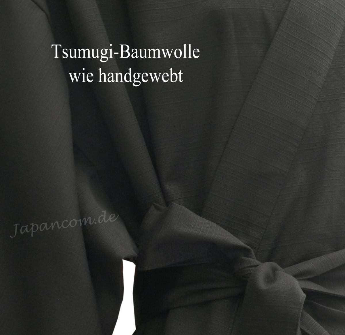 Kimono Shin Tsumugi schwarz