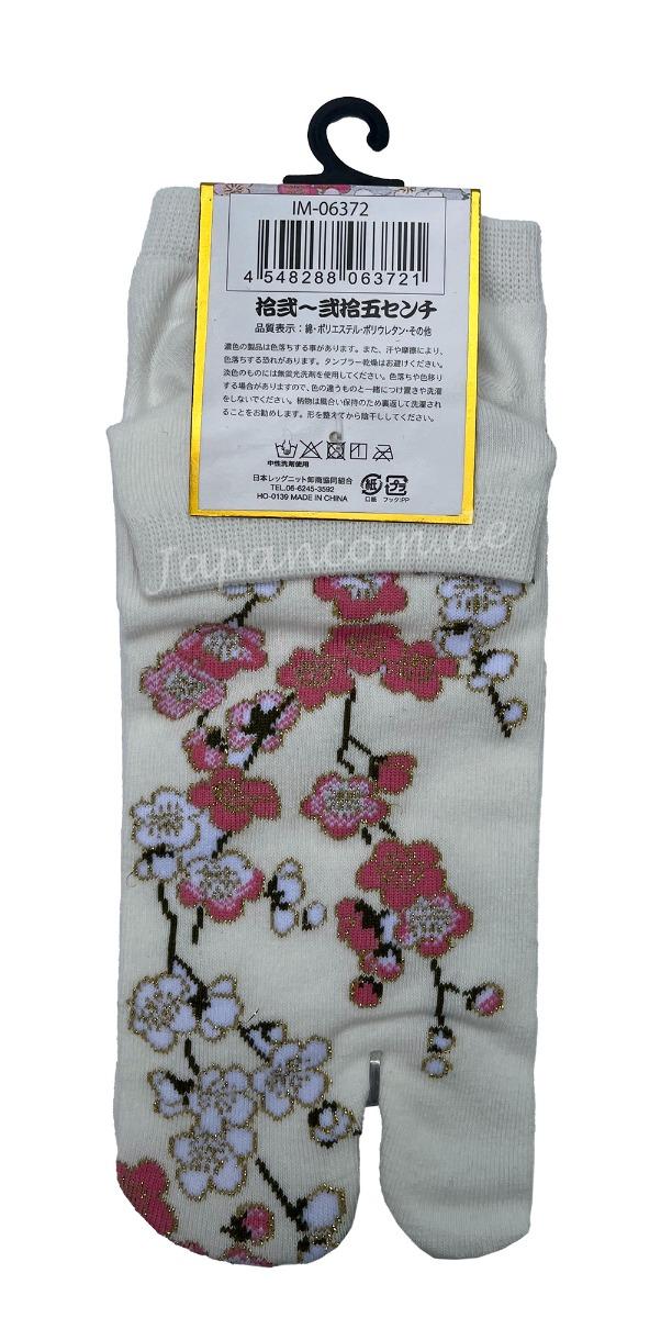 Japanische Baumwoll Tabisocken Größe 34 bis 40, weiss