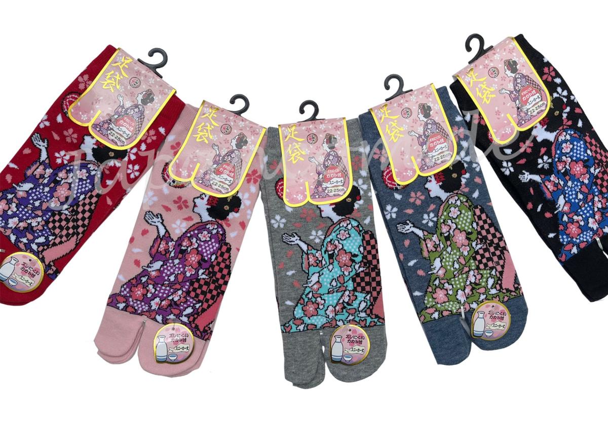 Japan Tabi Sneaker Socken Maiko Geisha Sakura Gr. 34 - 40 Baumwolle