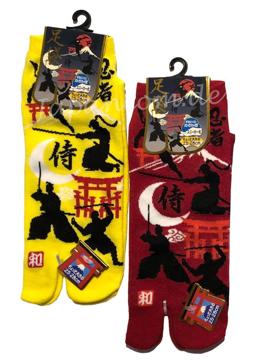 Japanische Zehensocken mit Samurai und Ninja Design
