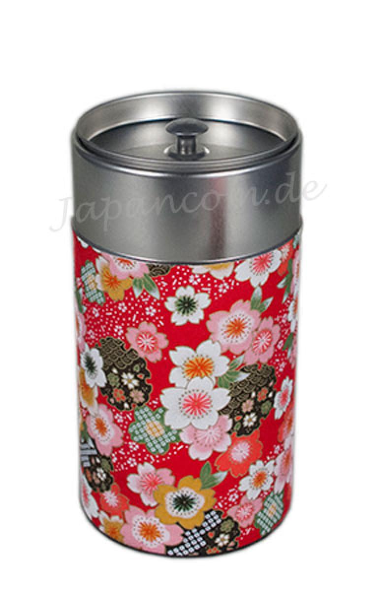 Japanische Metalldose mit Washi-Bezug