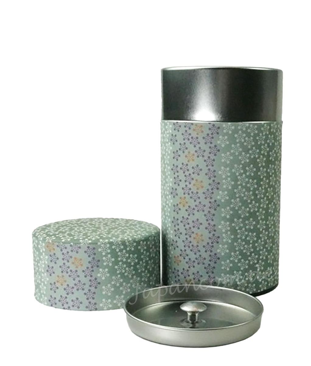 Teedose Kleine Blumen grün