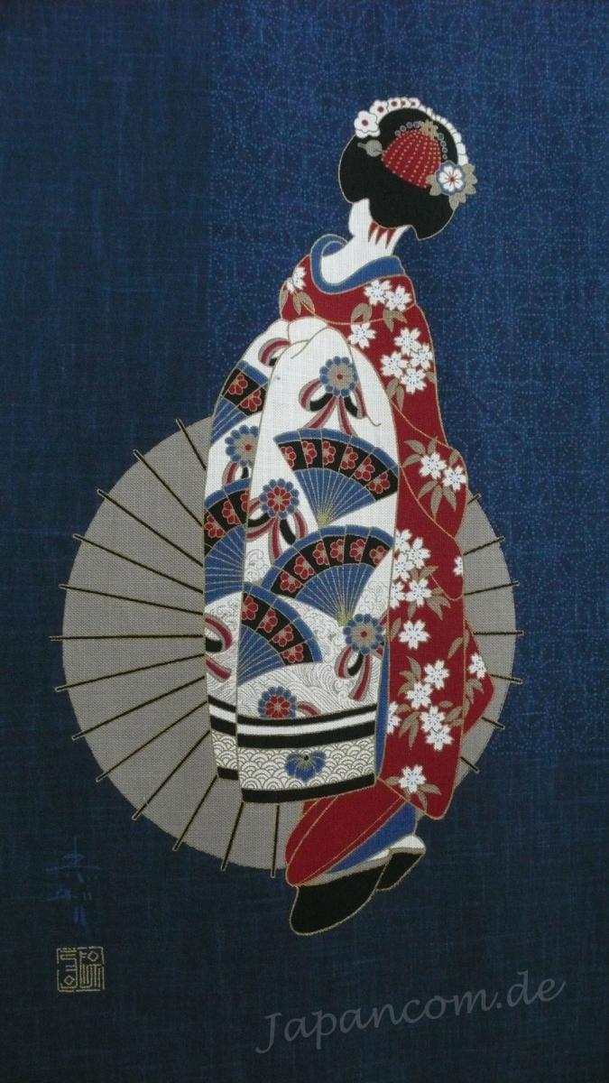 Rollbild Maiko blau