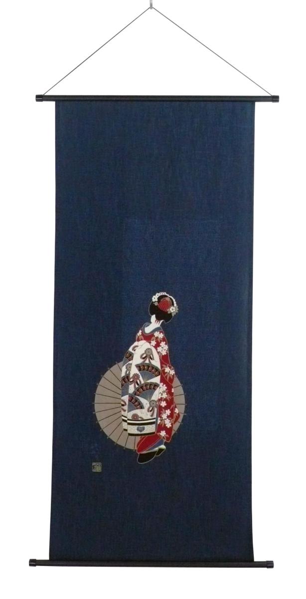 Rollbild Maiko blau