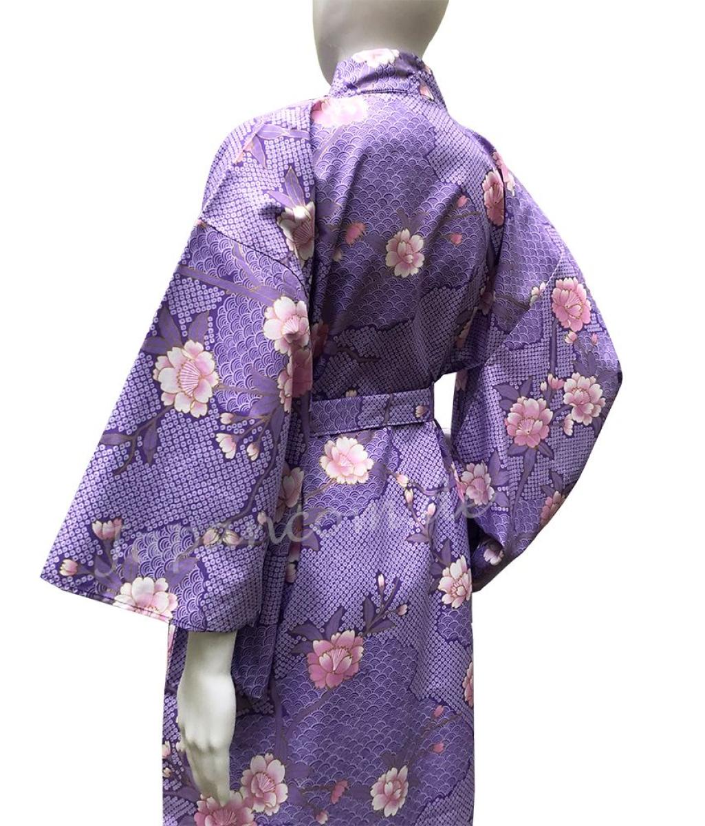 Kimono Yukata Sakura Seikaiha lavendel