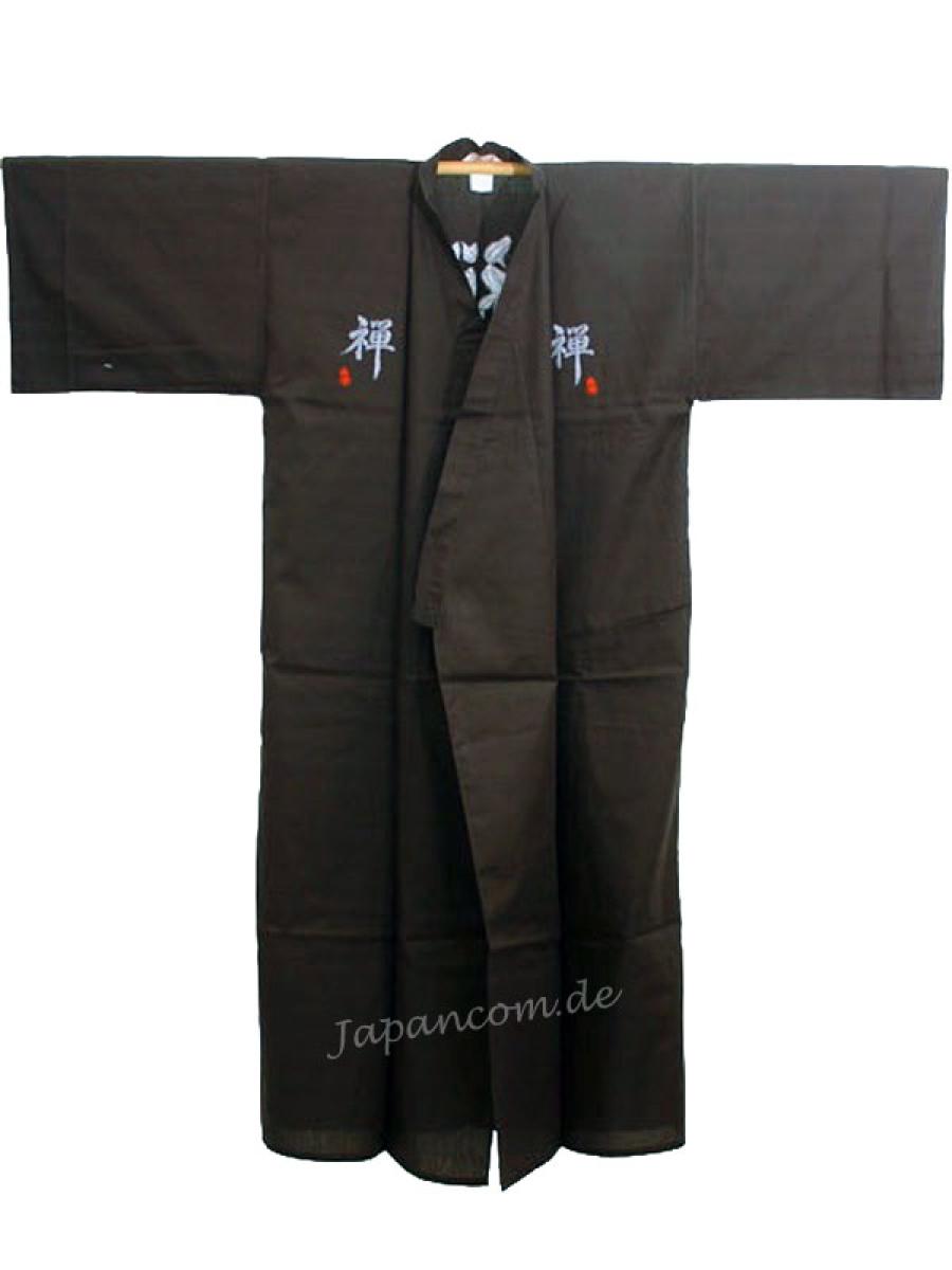 Herren Kimono ZEN  schwarz 150 cm lang