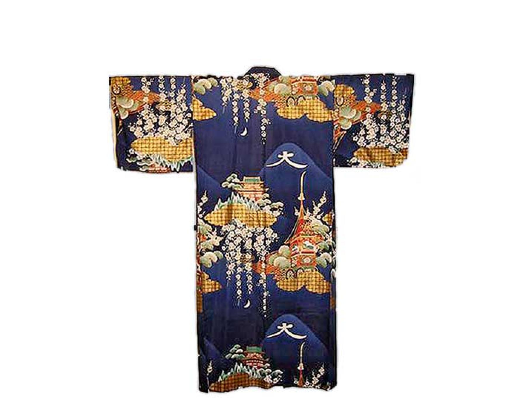 Kimono Daimonji blau, Dame