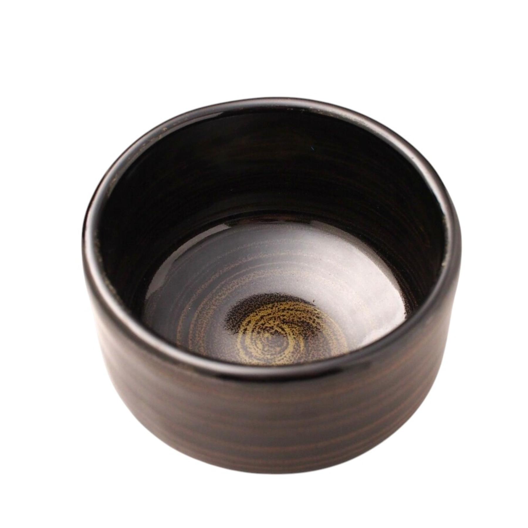 Matchaschale Swirl schwarz-braun - Innen