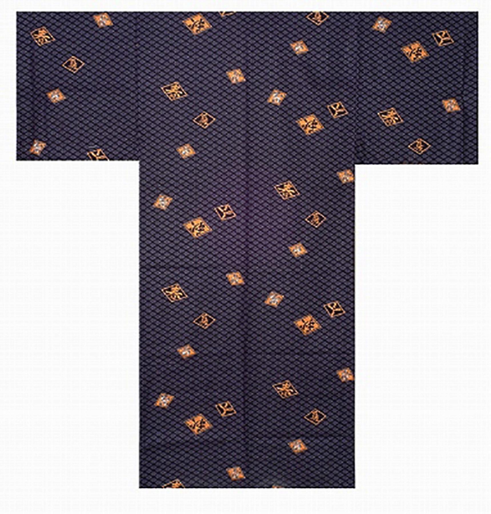 Herren Yukata Kimono Four Seasons schwarz lang