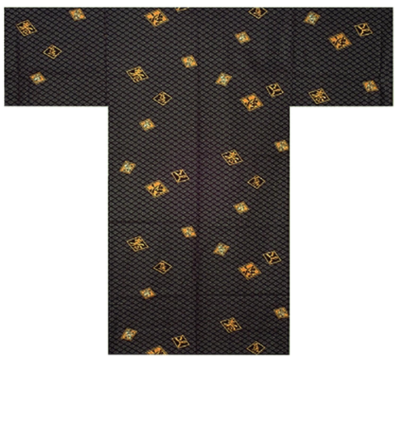 kurzer Herren Yukata Kimono Four Seasons schwarz
