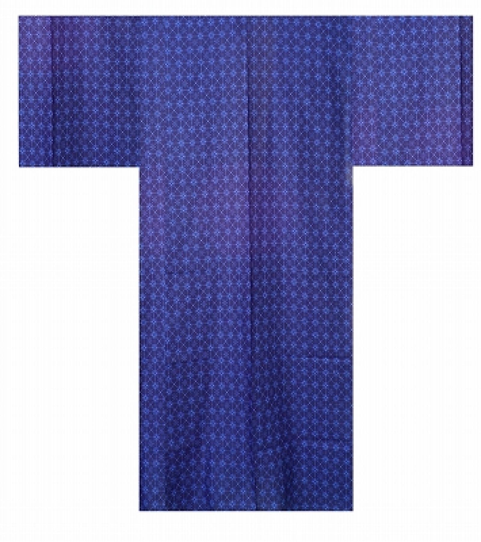 Original japanischer Yukata mit blauem Rautenmuster