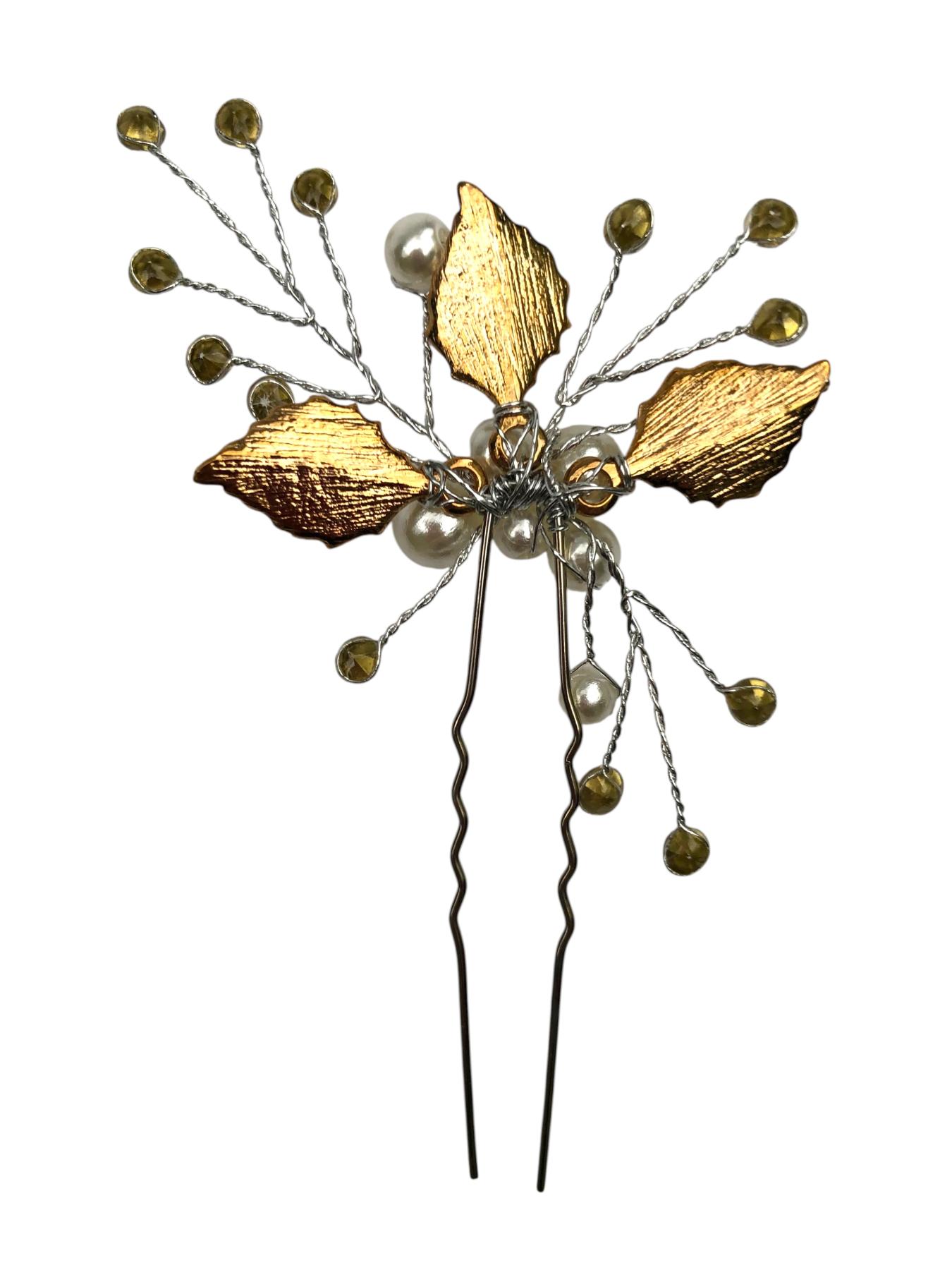 Haarschmuck Brautschmuck Blume mit Perlen