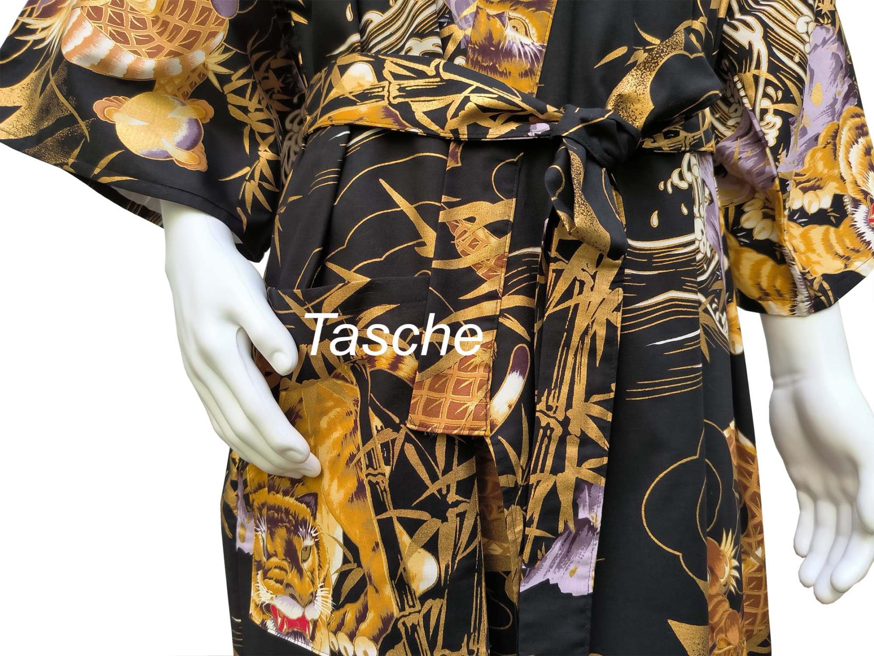 Gefütterter Herren Kimono Drachen Tiger - Kimonotasche