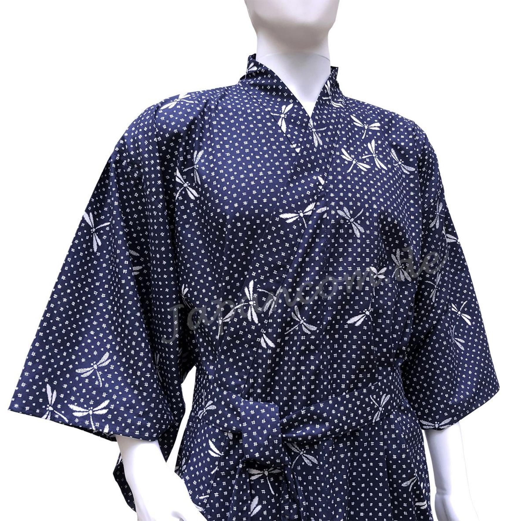 Herren Yukata Kimono Tombo dunkelblau