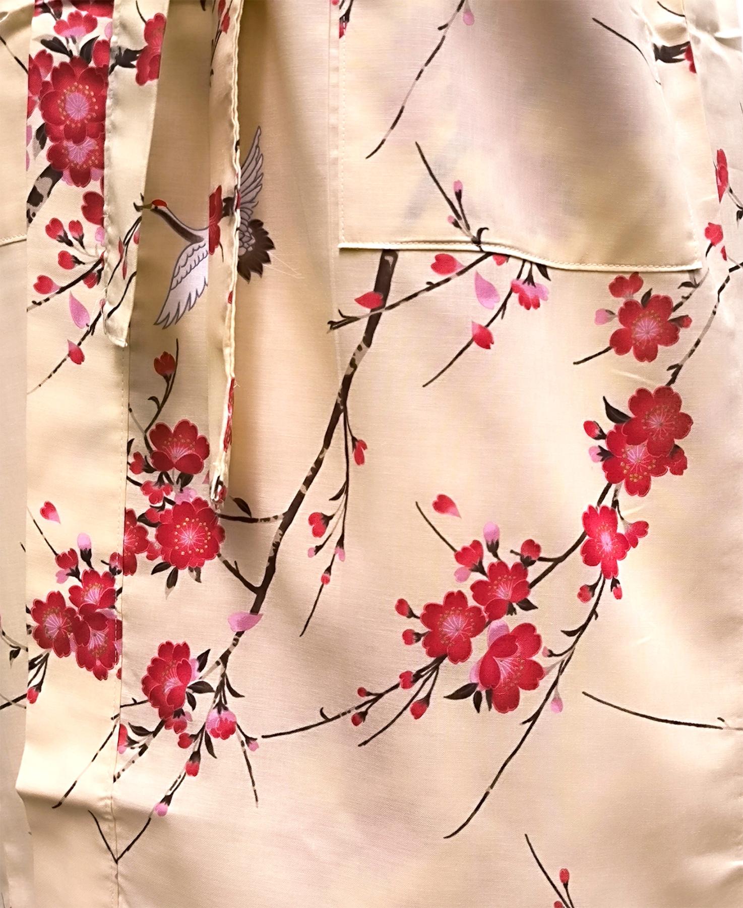 Stoff vom Kimono Cherry Blossom beige