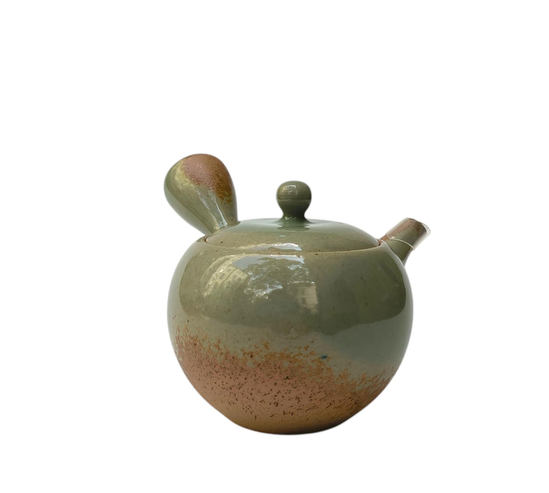 Original Tokoname Kyusu mit grüner Verlaufsglasur und 270 ml