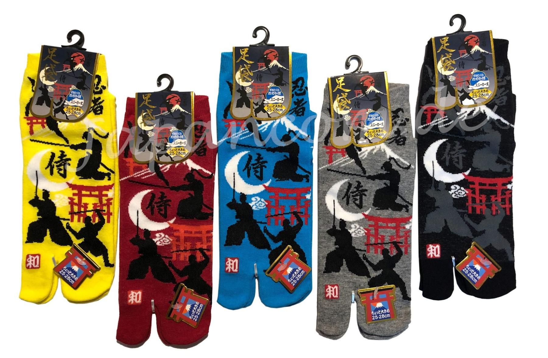 Japanische Tabisocken mit Ninja und Samurai Motiv Größe 40–45