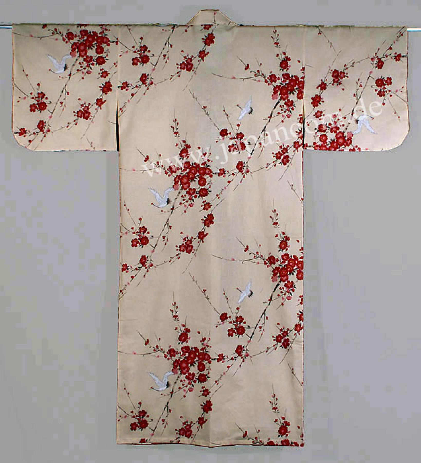 Kimono Cherry Blossom (Kirschblüte) beige, lang