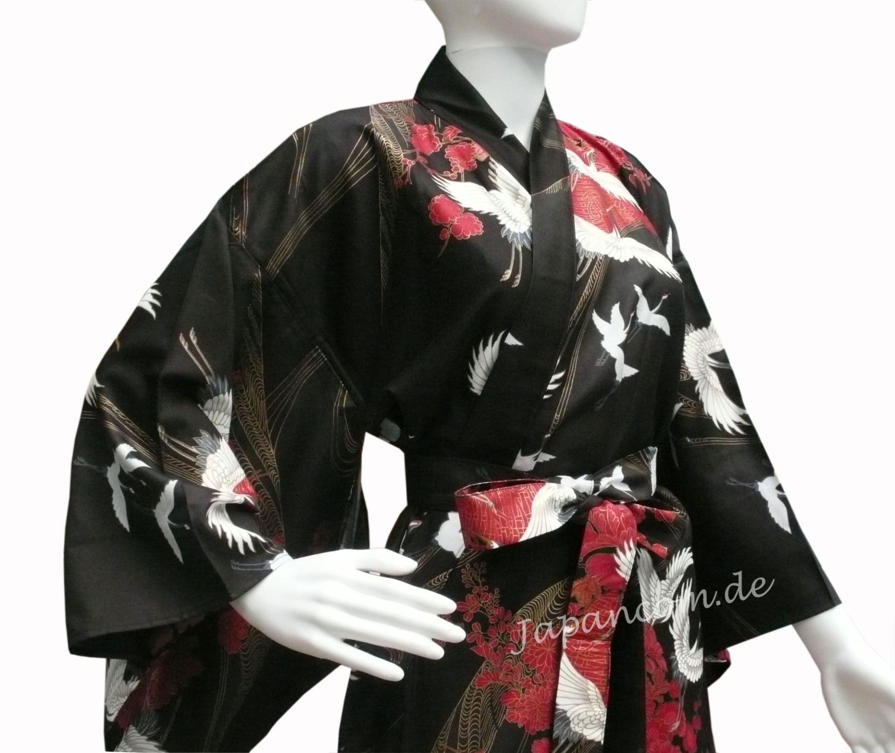 Damen Kimono Tsuru schwarz Gr.S 135cm