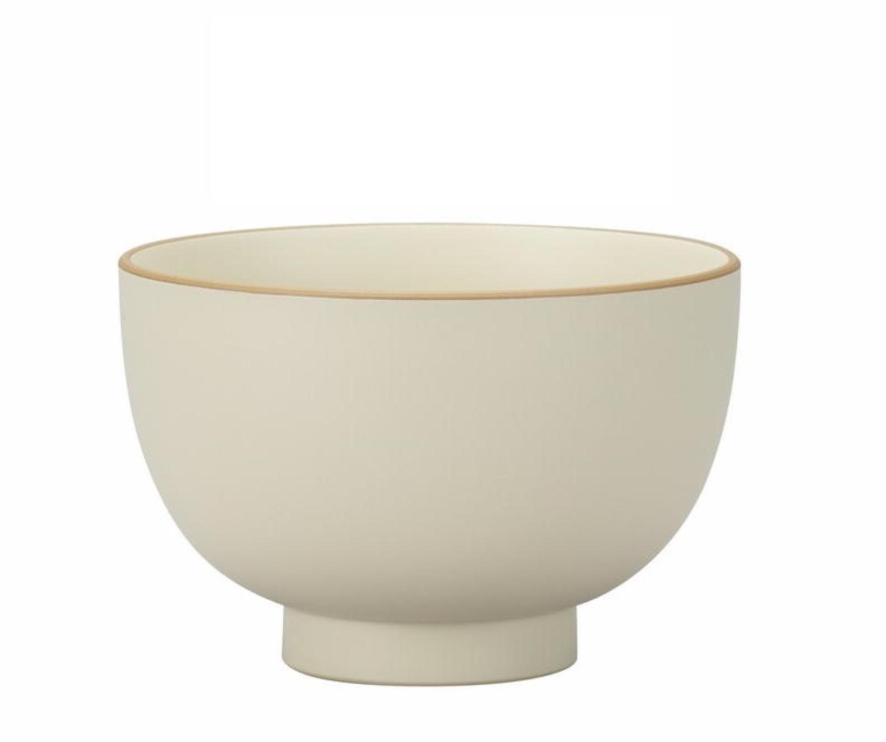 matte Lackschale Ivory mit Goldrand beige