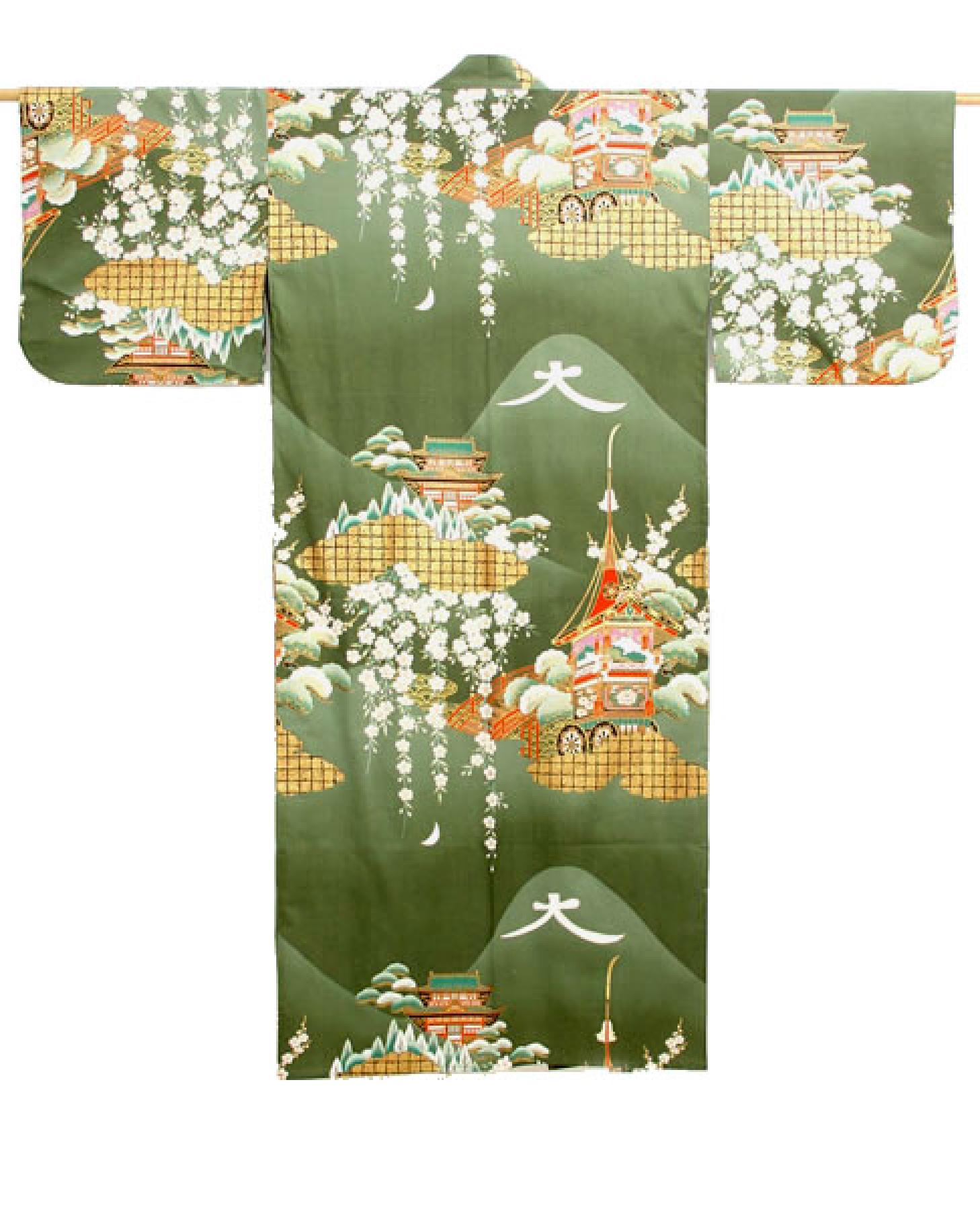 Damen Kimono Daimonji grün