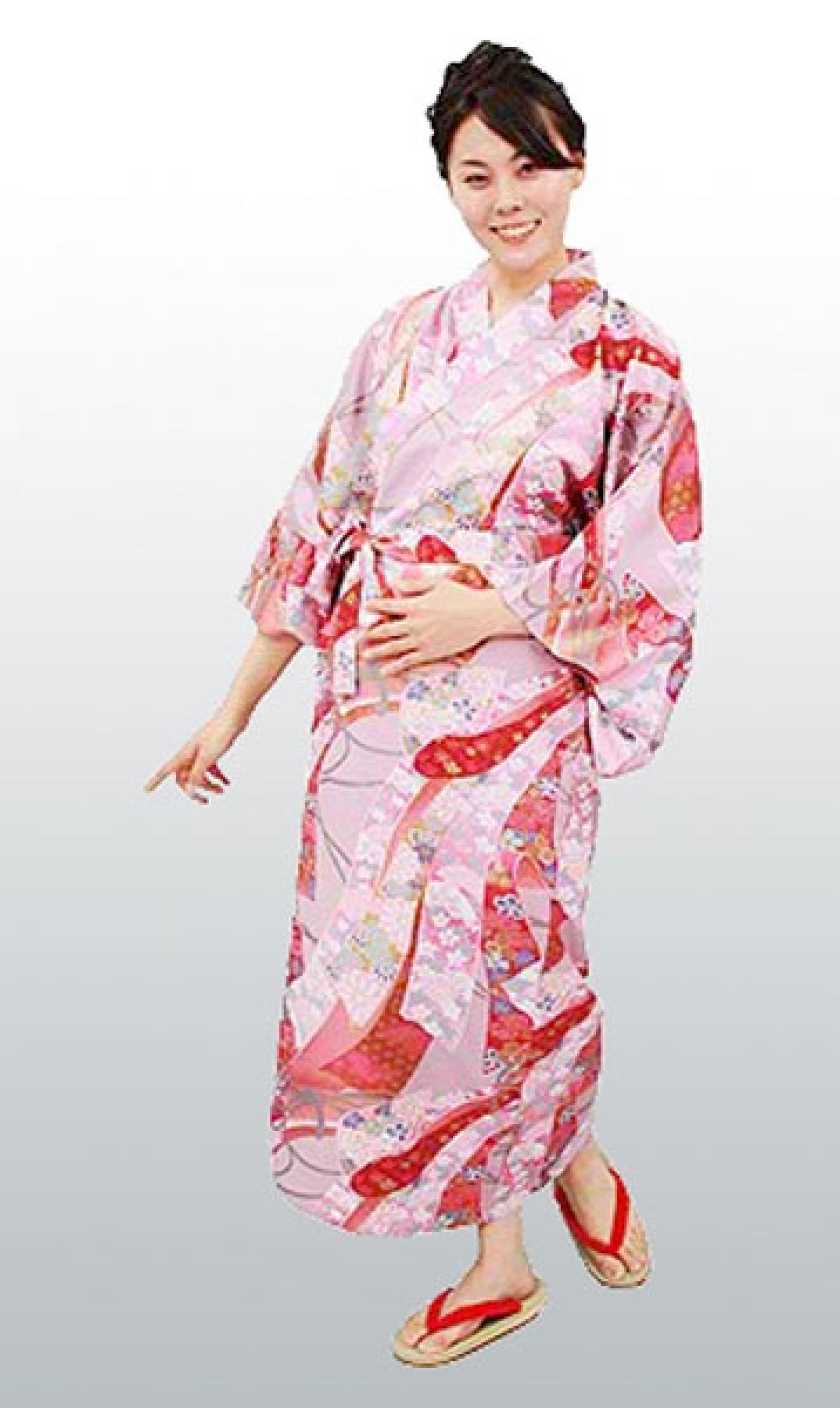 Damen Kimono Ribbon (Schleifenband) pink