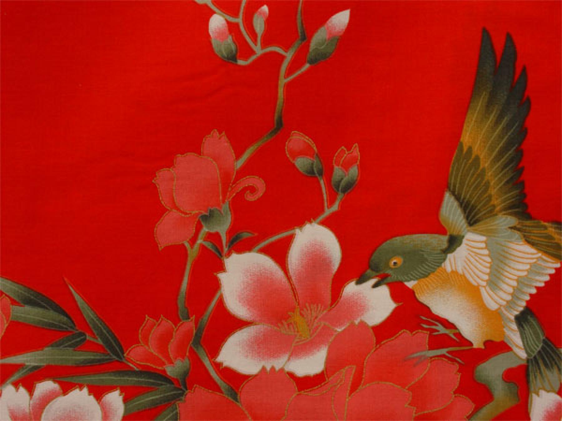 Damen Kimono Hana rot