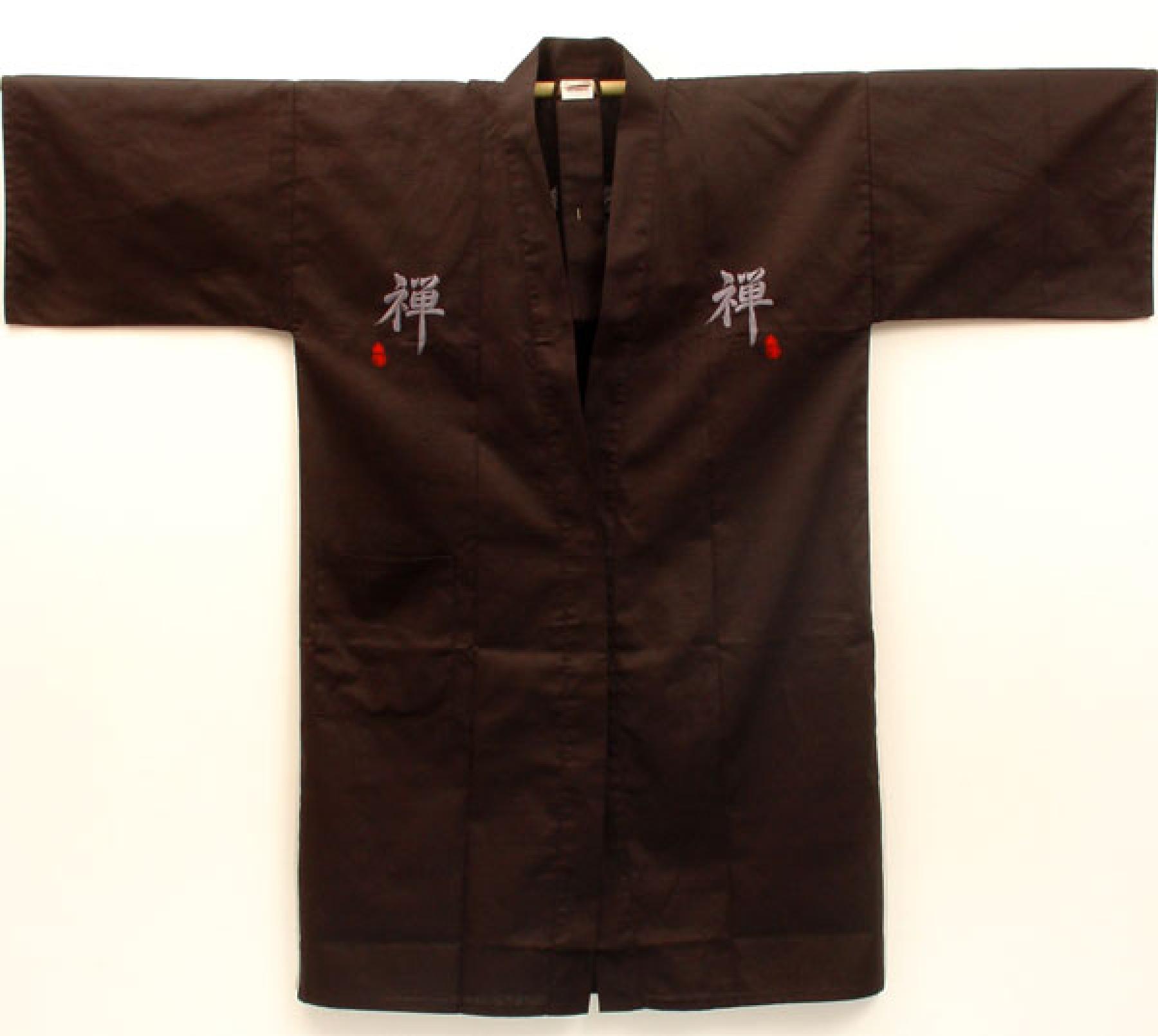 Kimono Bademantel ZEN schwarz, kurz