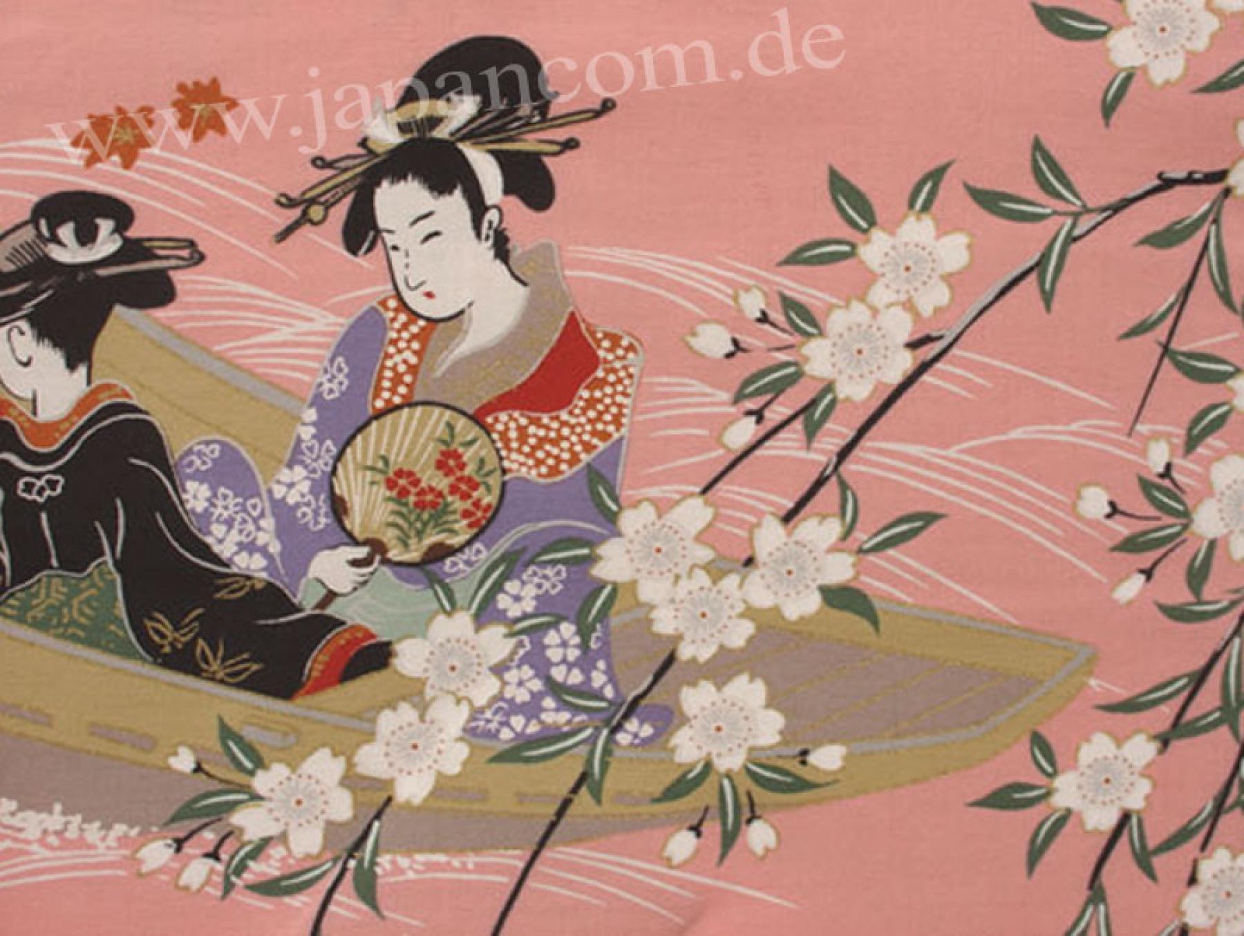 Damen Kimono Ukiyoe pink