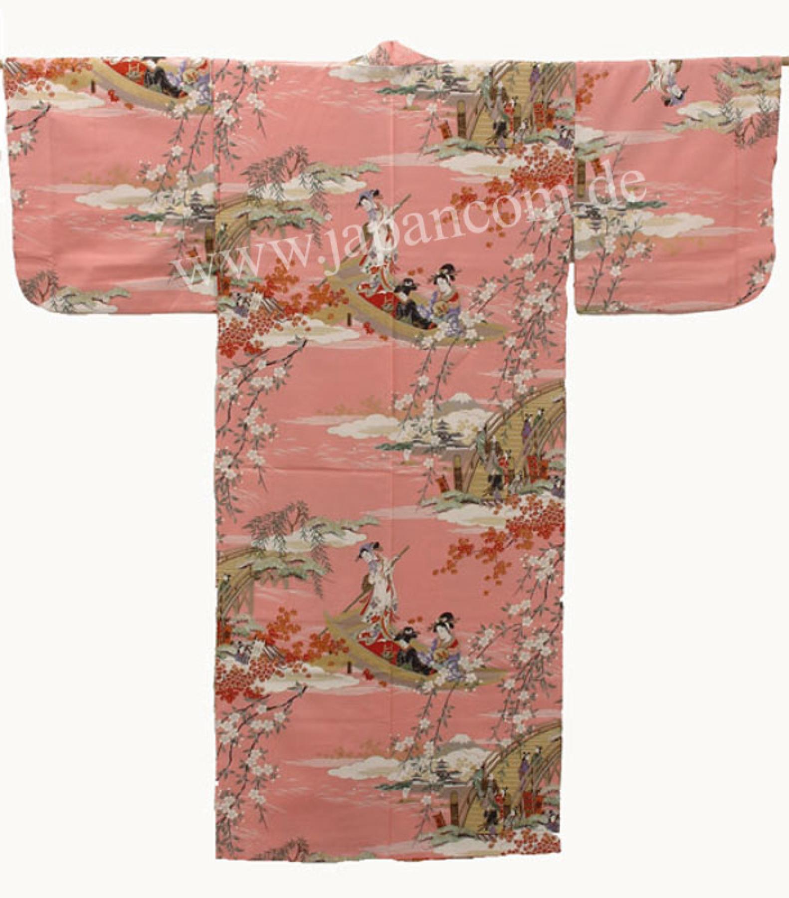 Damen Kimono Ukiyoe pink