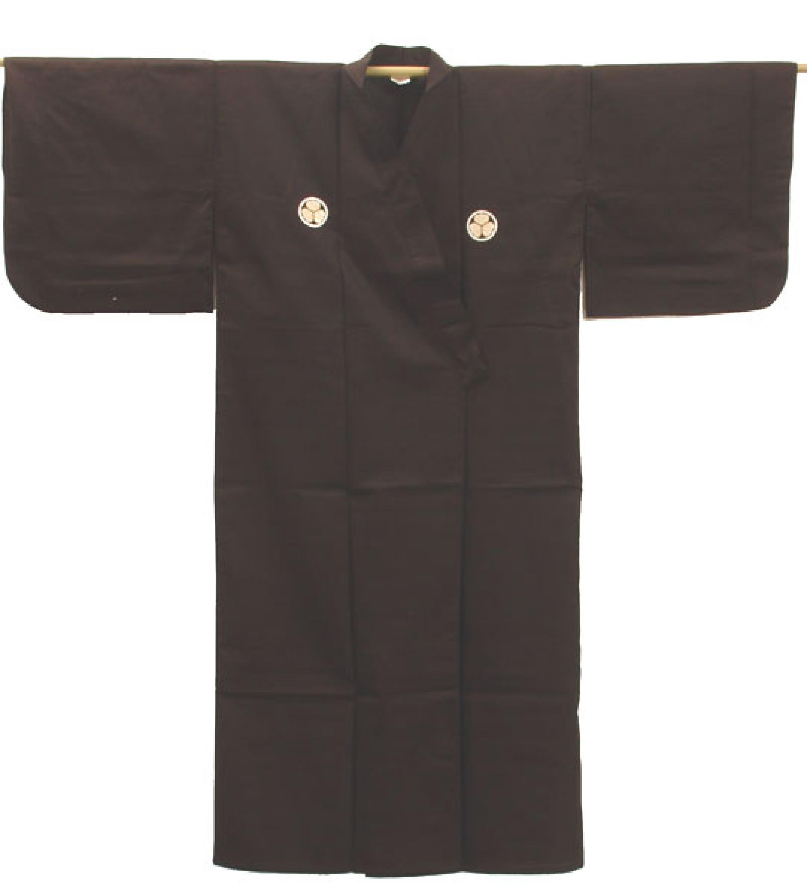Damen Kimono Mon schwarz 140 cm lang