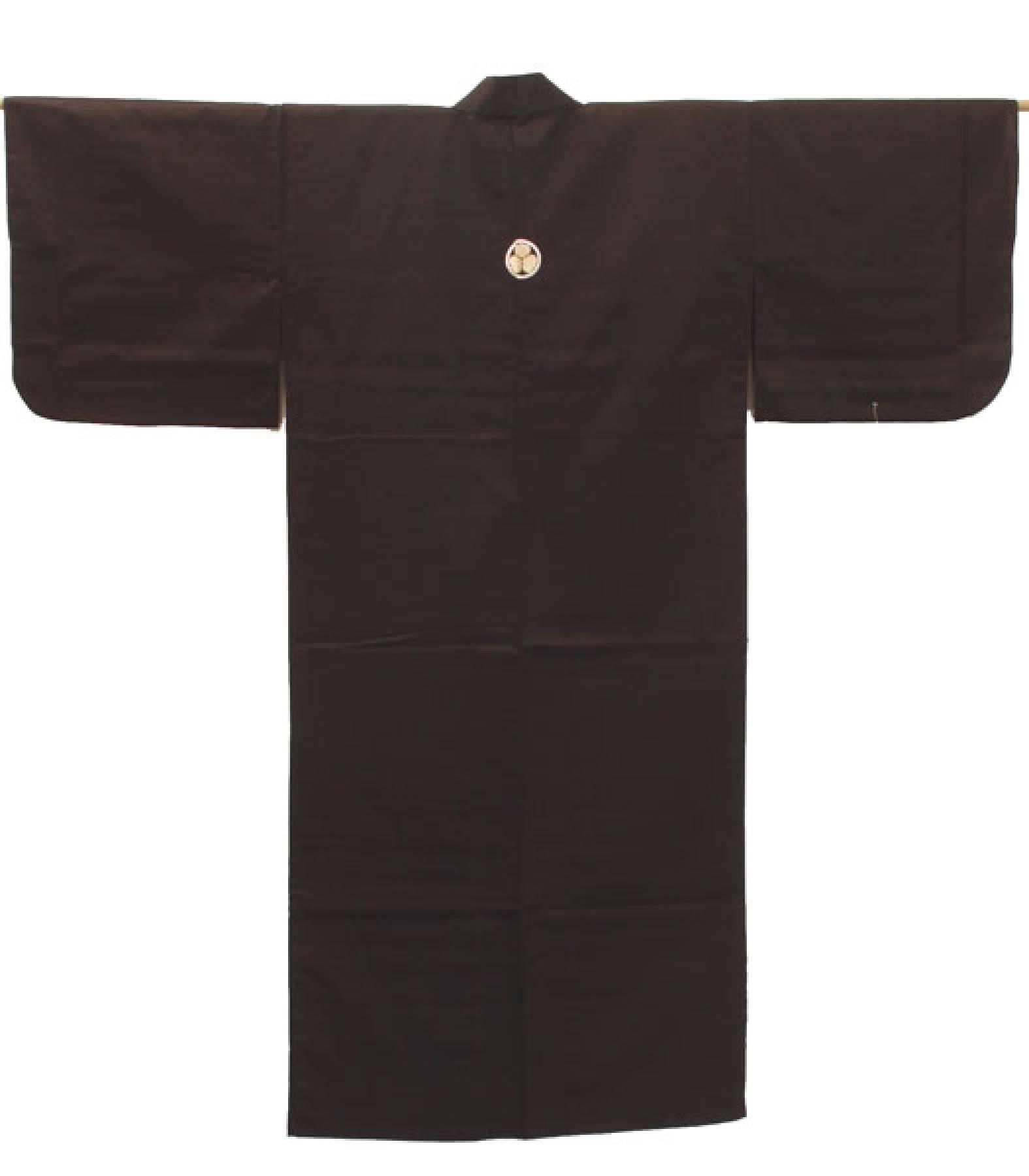 Damen Kimono Mon schwarz 140 cm lang