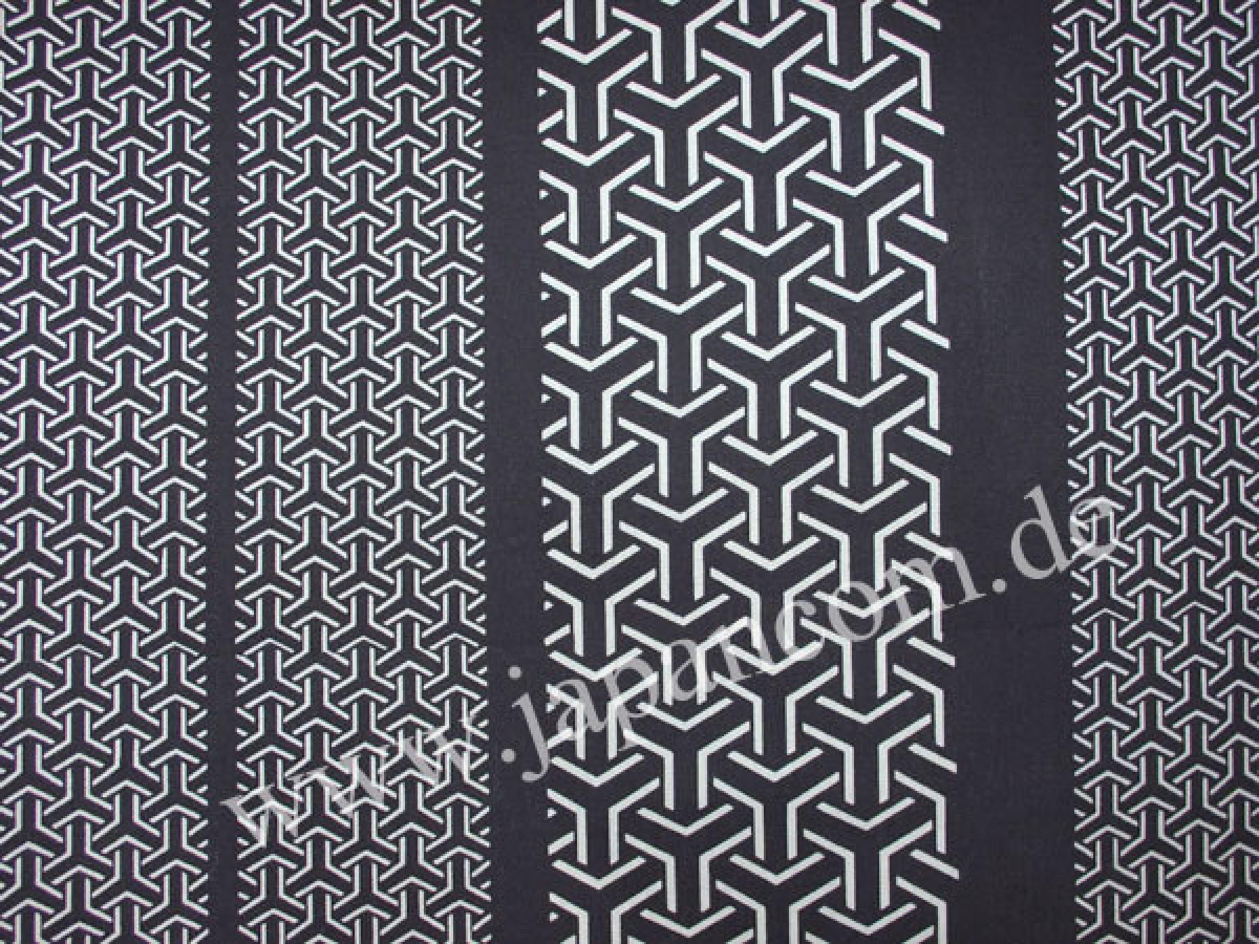 Yukata Kimono Japanisches Muster grau-schwarz XXL gefüttert