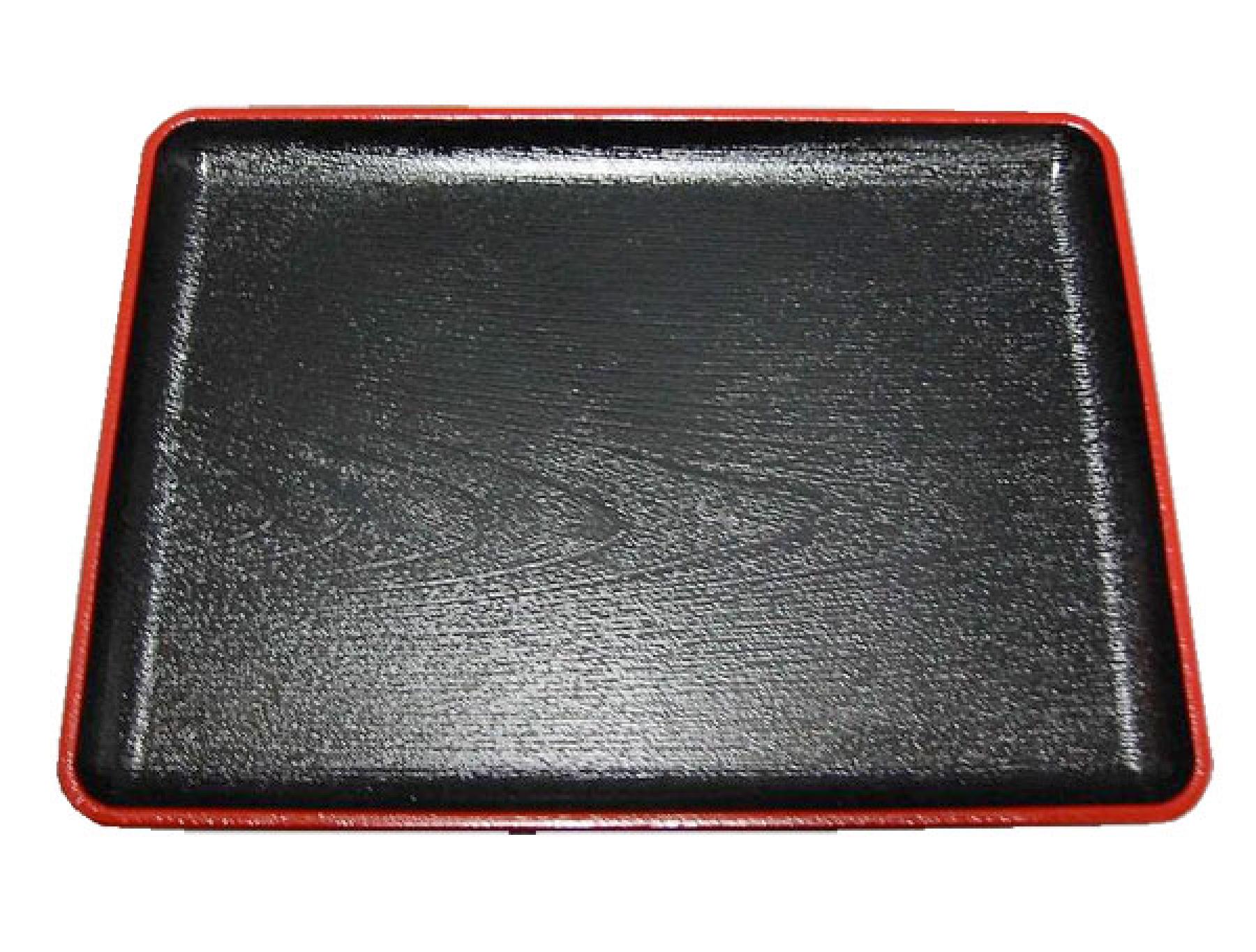 Lacktablett schwarz mit Rotrand 28x38,5cm
