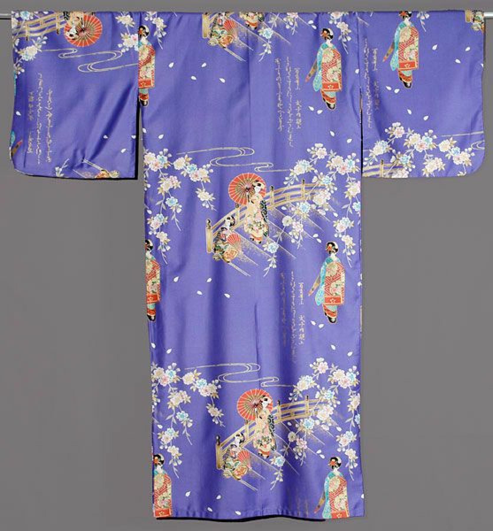 Damen Kimono Maiko lila-blau