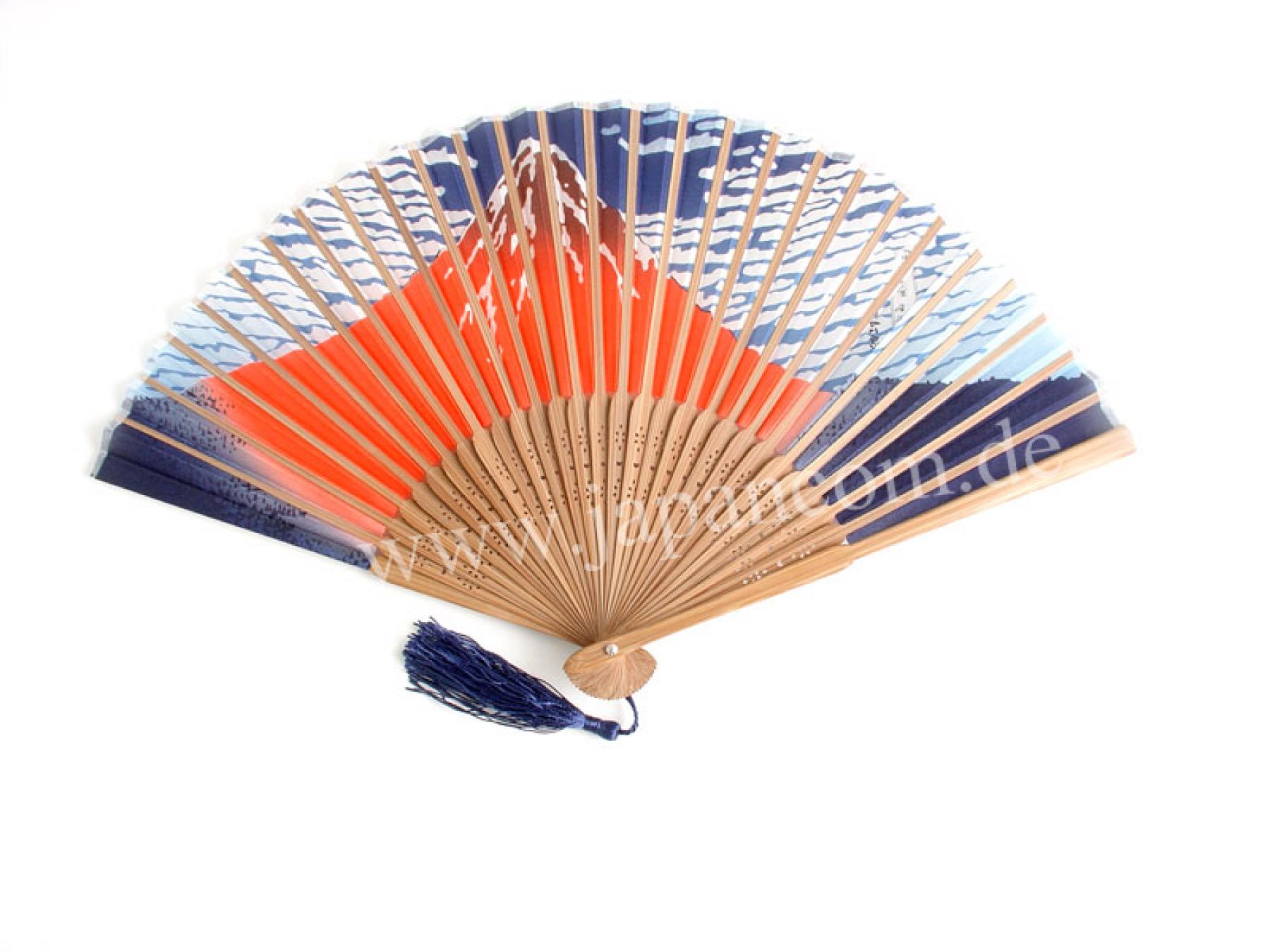 Fächer Aka Fuji von Hokusai Seide