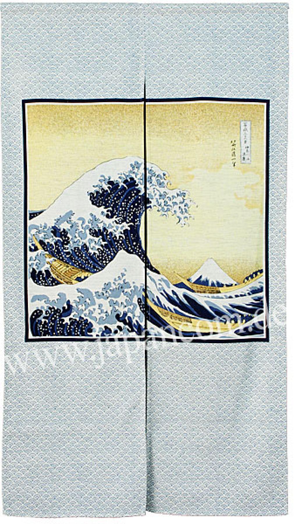Noren Kanagawaoki Hokusai 85x150cm Baumwolle