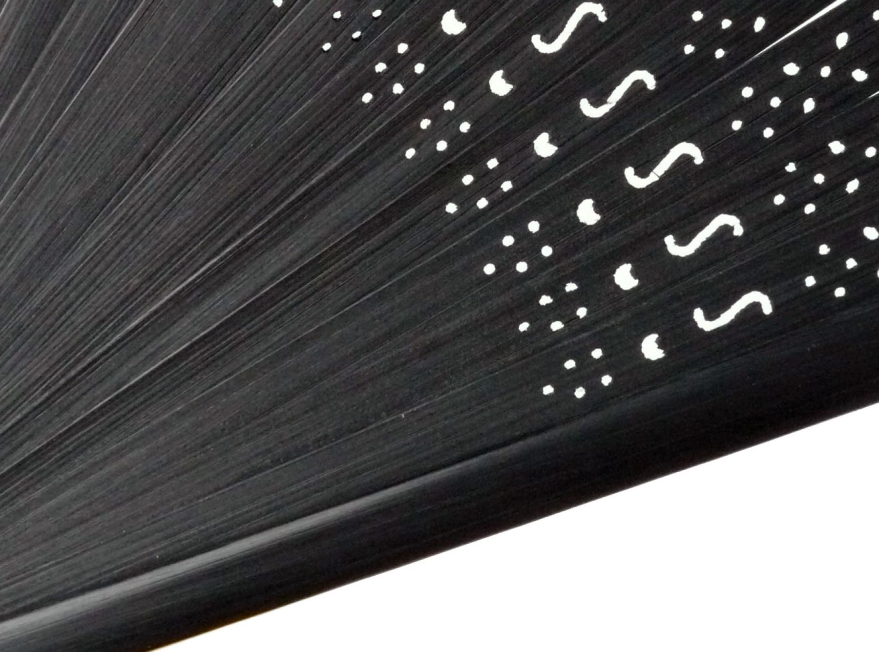 Fächer Sabi grün-schwarz Seide 21cm
