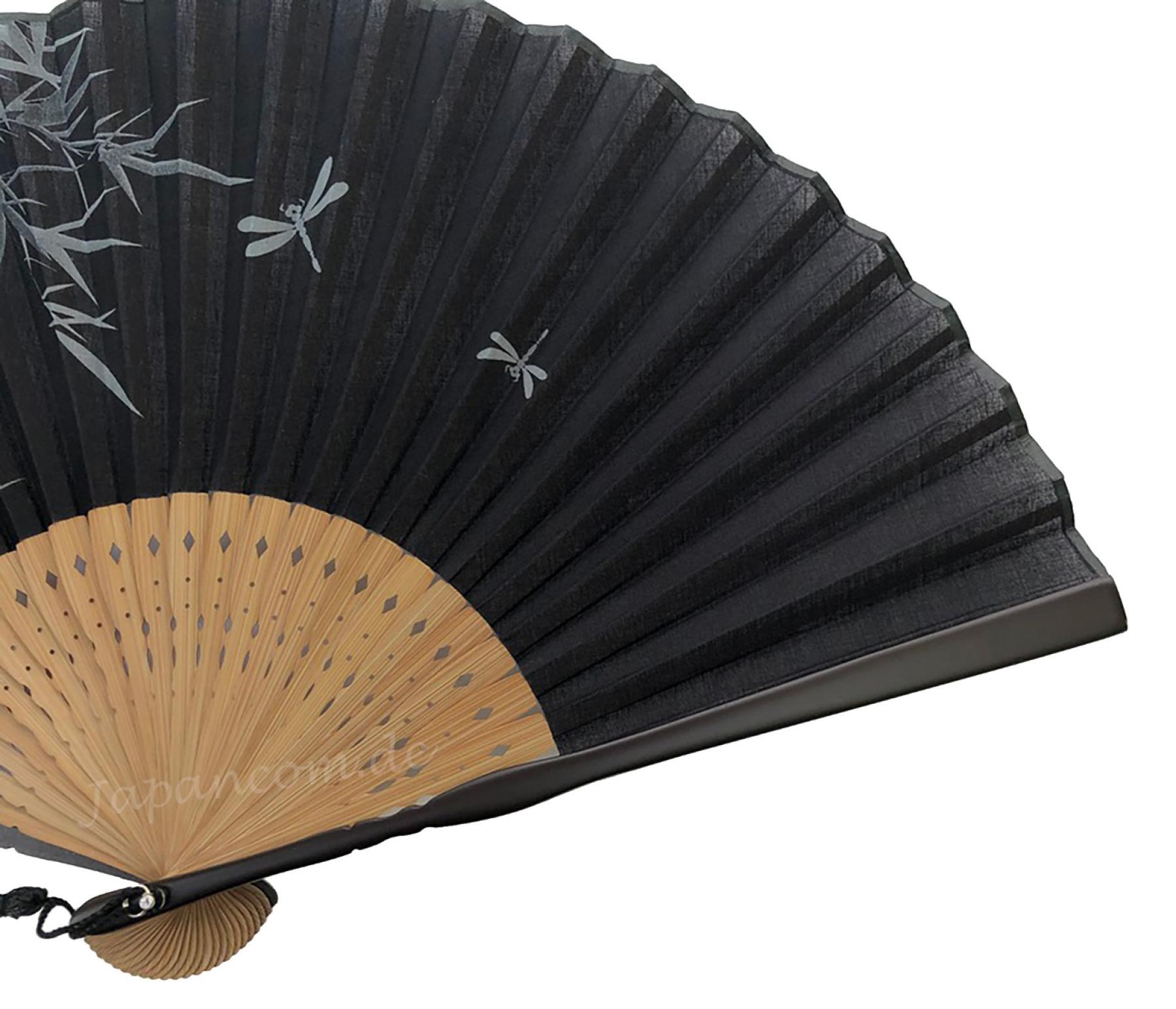 Fächer Bambus Libelle schwarz