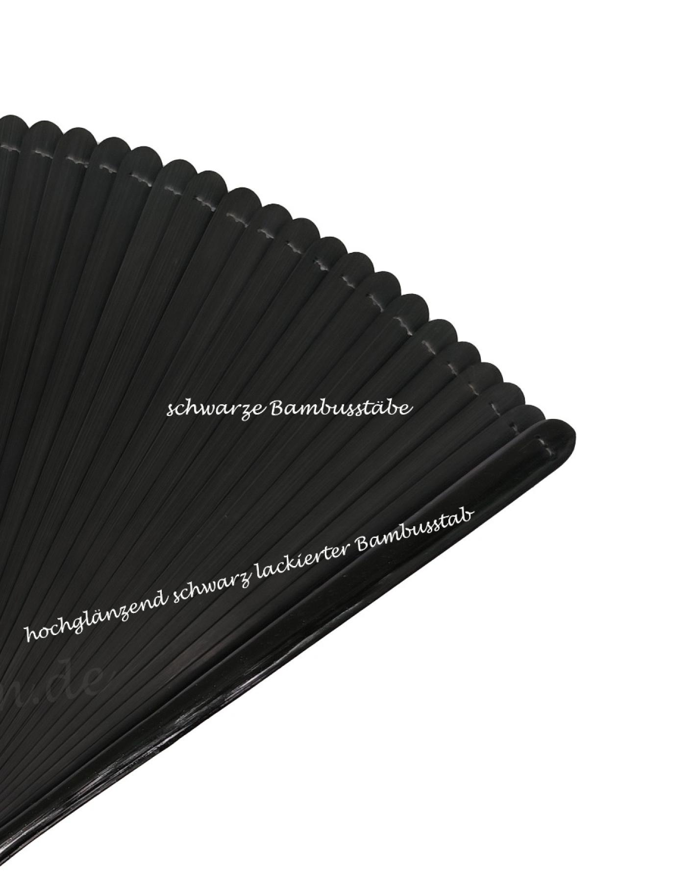 Fächer Bambus de Luxe ohne Muster schwarz