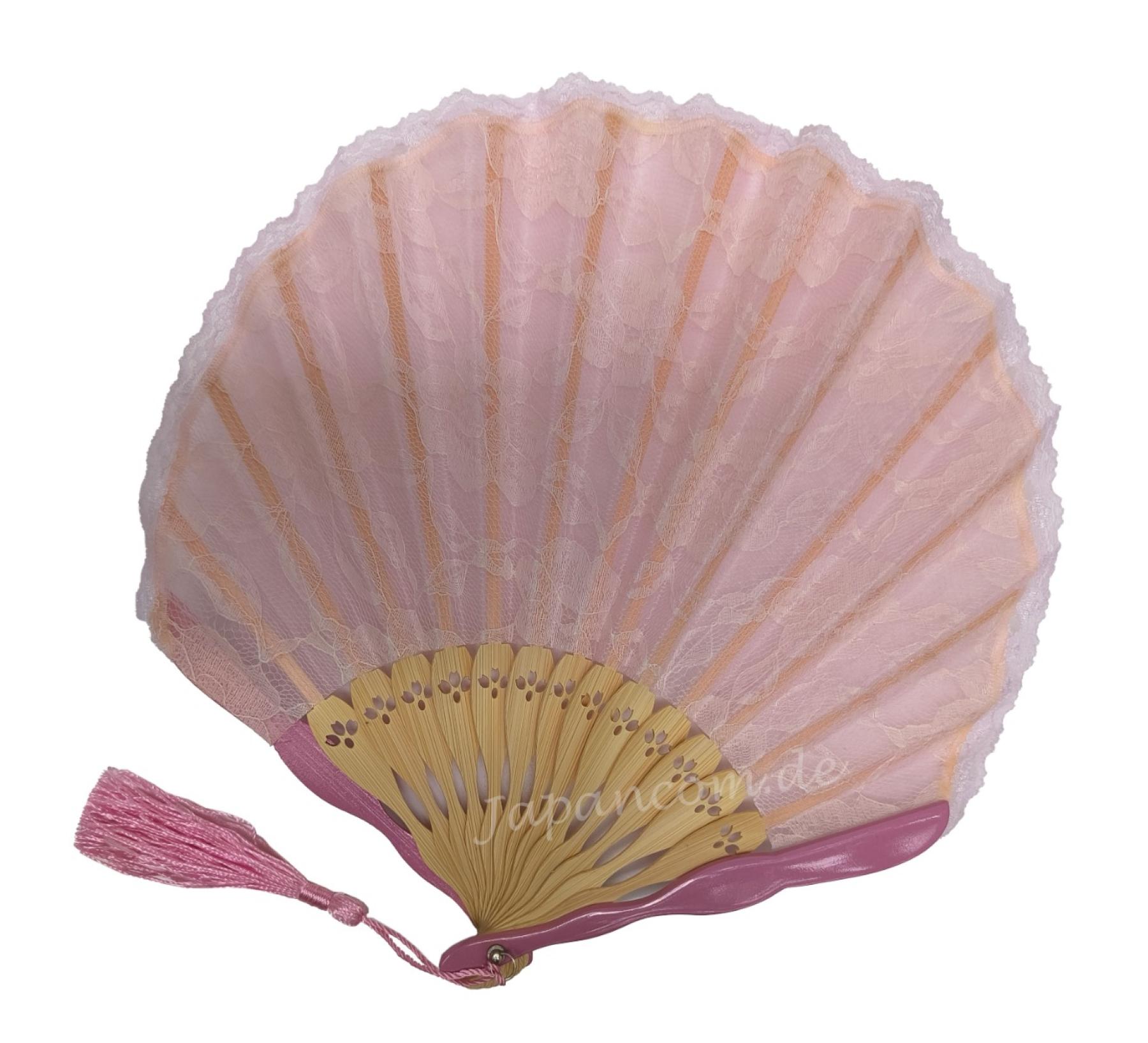 Fächer Muschelform mit Spitze pink