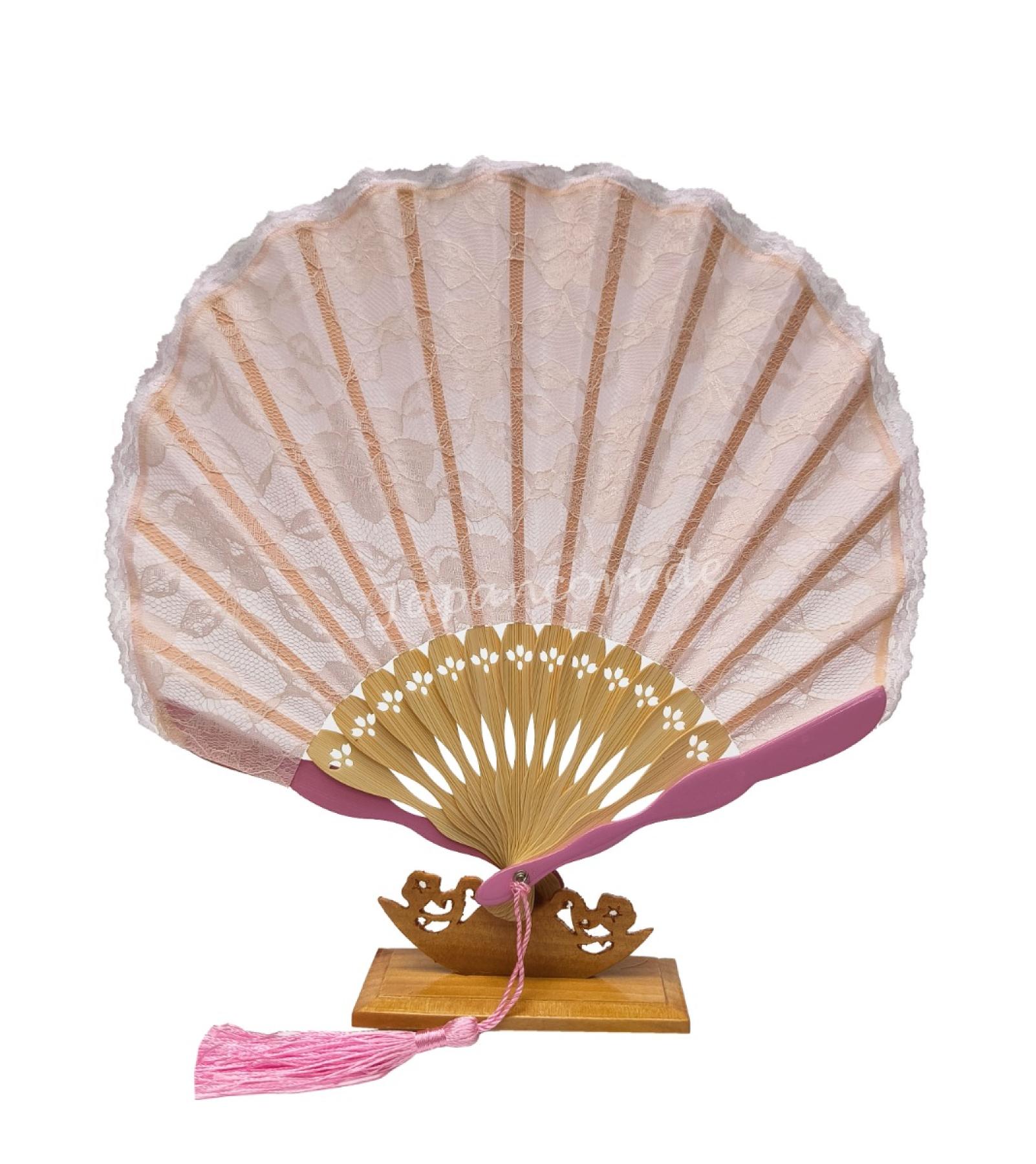 Fächer Muschelform mit Spitze pink