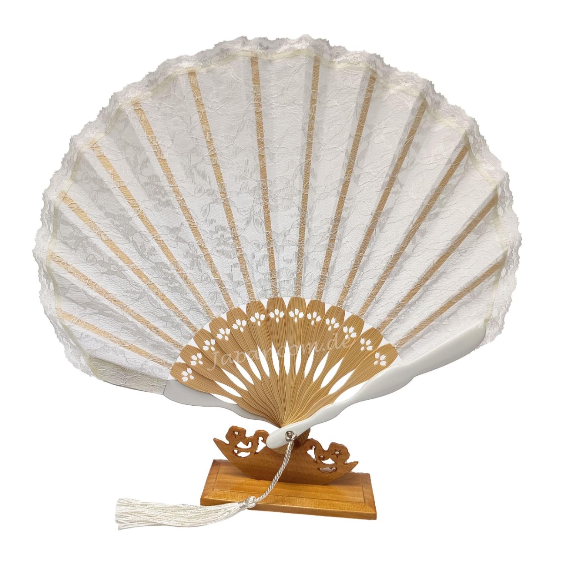 Fächer Muschelform mit Spitze weiss
