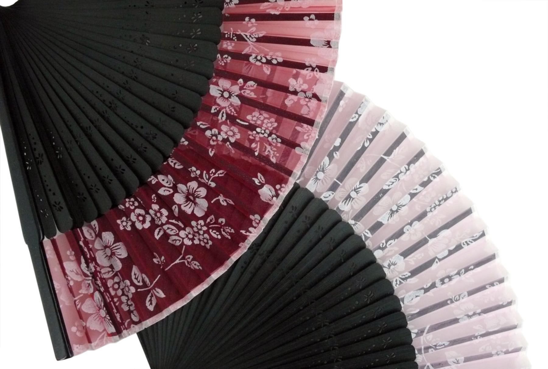 Fächer Shiroi Hana rosa