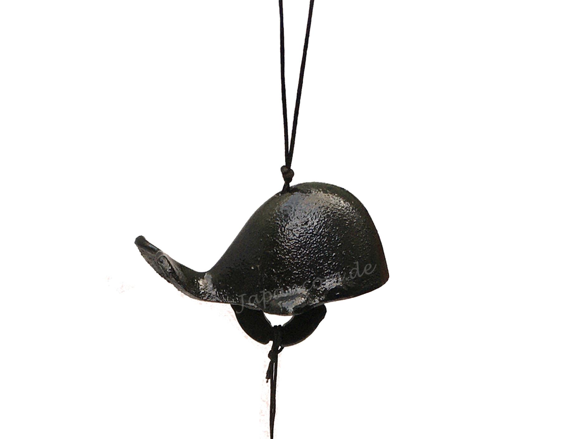 Windspiel Glocke Gusseisen Wal schwarz