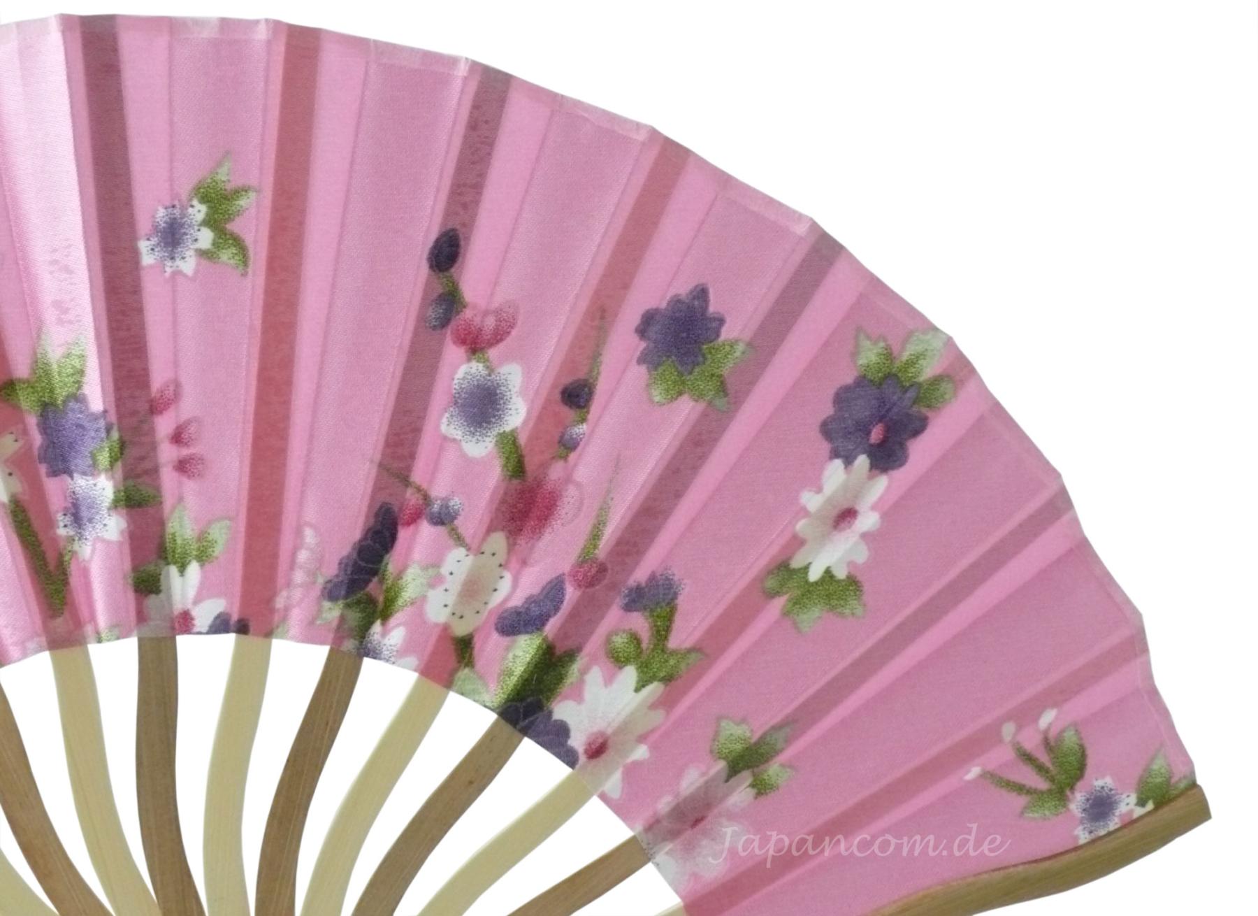 Gebogener Fächer Kirschblüten pink 21cm