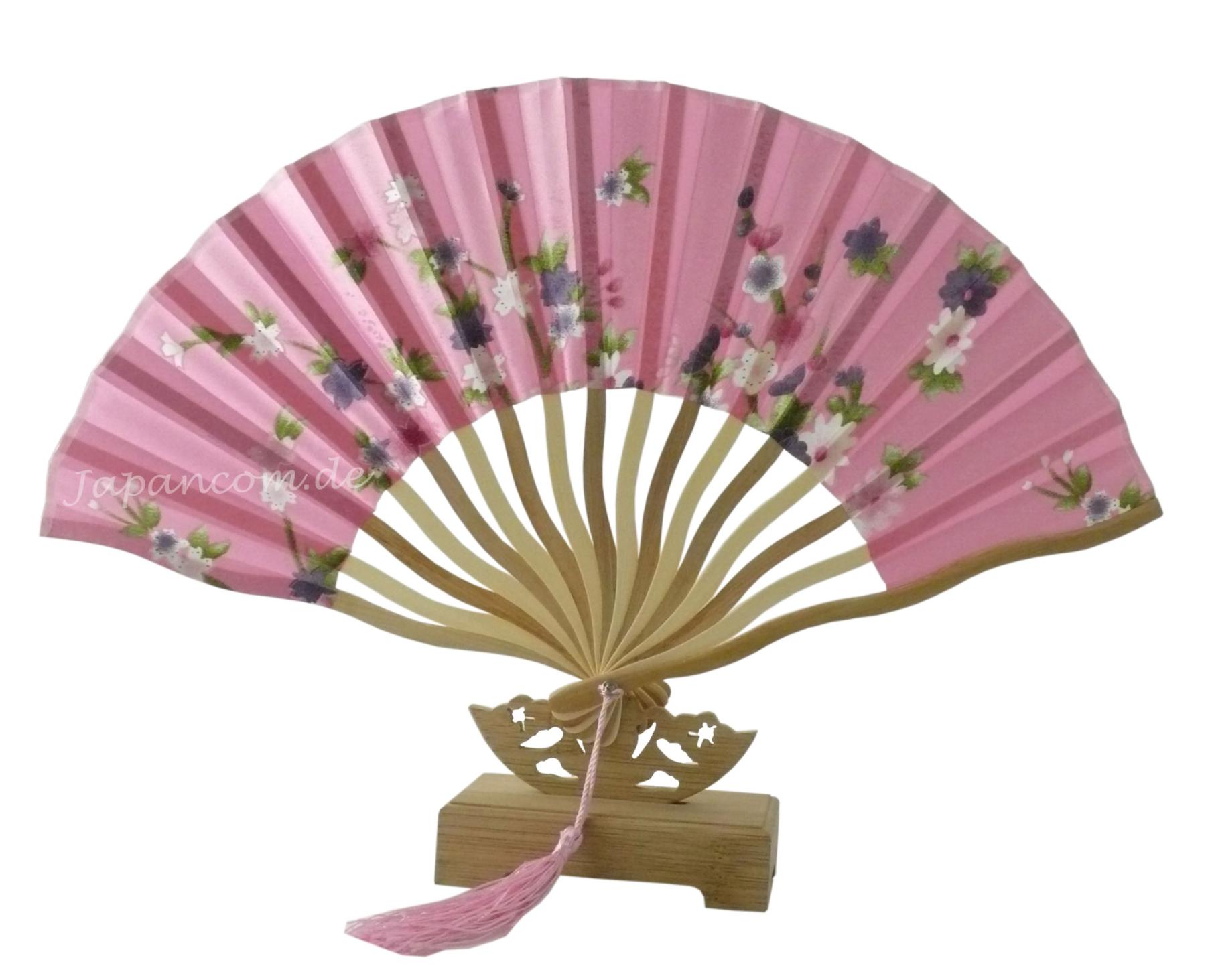 Gebogener Fächer Kirschblüten pink 21cm