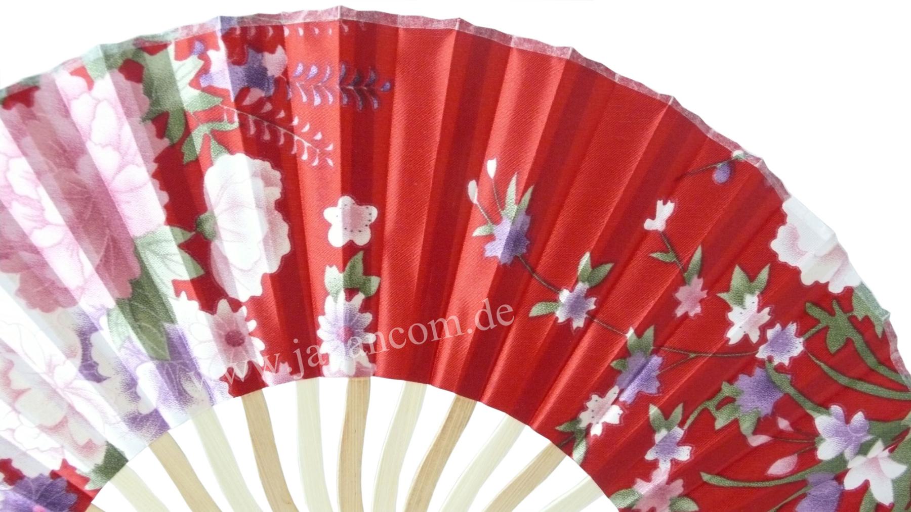 Gebogener Fächer Kirschblüten rot 21cm
